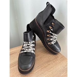 Cole Haan Women's Black Zero Grand Explore Waterproof Wedge Hiker Boots 10.5